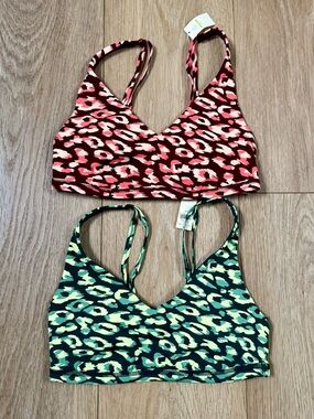 Aerie Offline Goals Cheetah Leopard Sports Bras set of 2 size Medium NWT